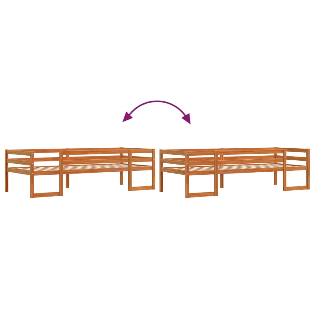 Kids' Bed Frame without Mattress Wax Brown 80x200 cm