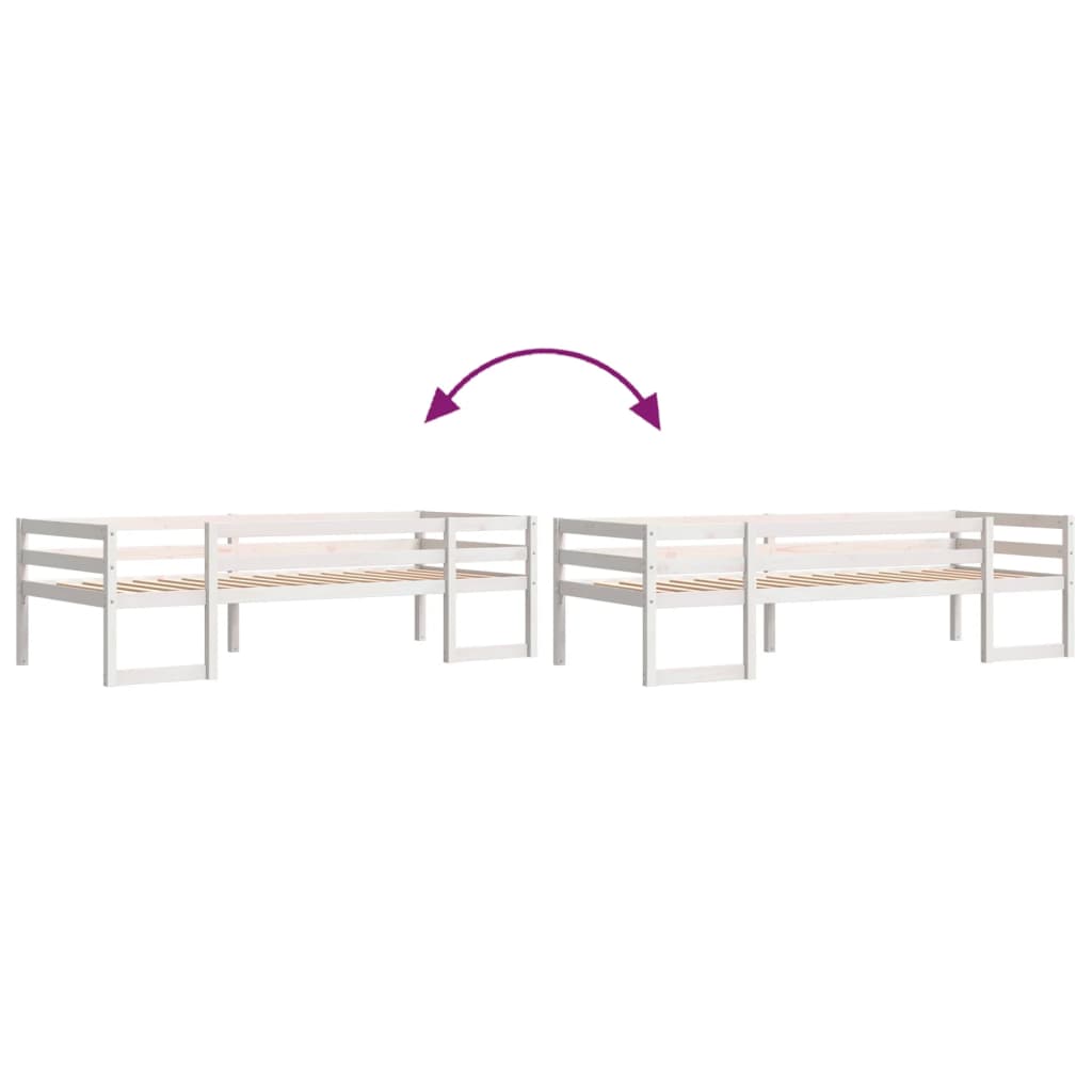 Kids' Bed Frame without Mattress White 90x200 cm Solid Wood Pine