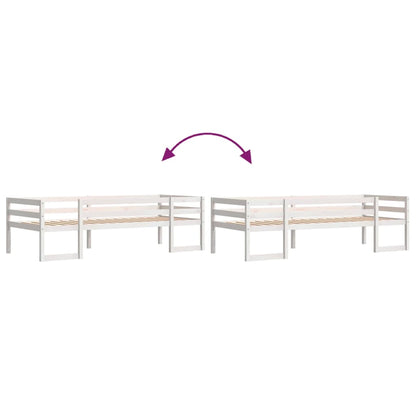 Kids' Bed Frame without Mattress White 90x200 cm Solid Wood Pine