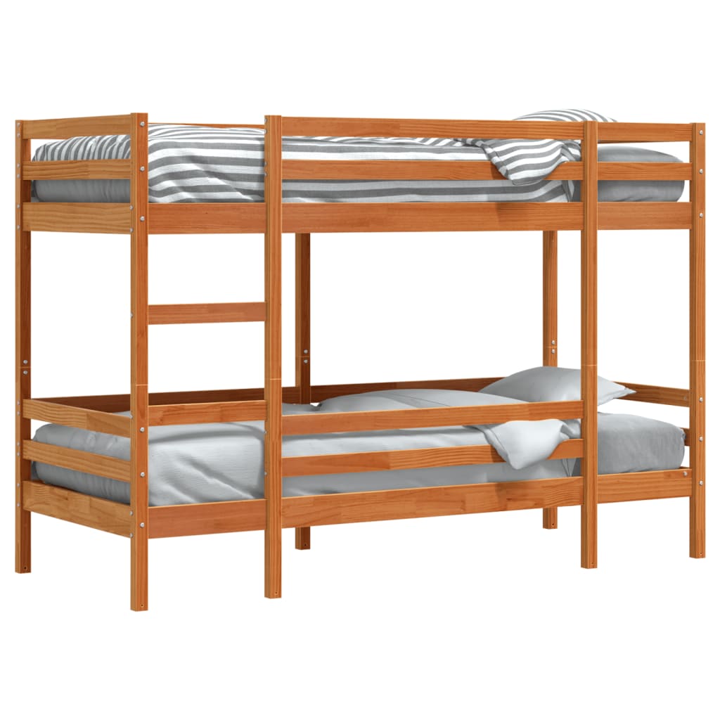 Bunk Bed without Mattress Wax Brown 80x200 cm Solid Wood Pine