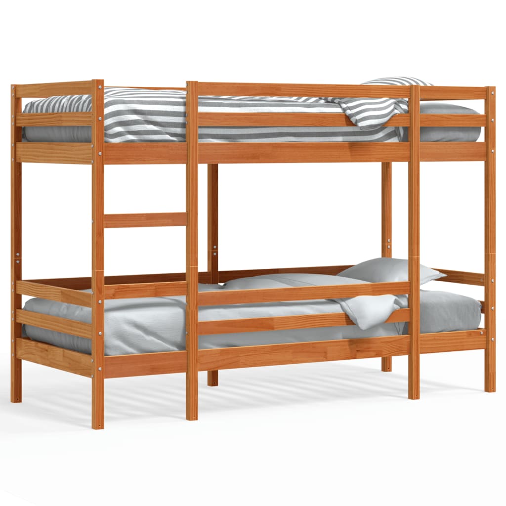 Bunk Bed without Mattress Wax Brown 80x200 cm Solid Wood Pine