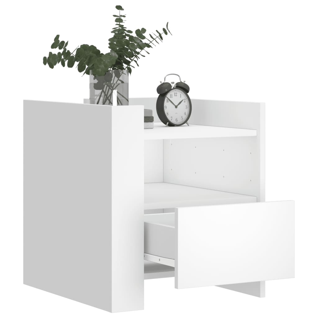 Bedside Cabinet White 45x50x50 cm Engineered Wood