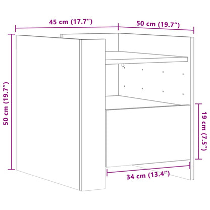 Bedside Cabinet White 45x50x50 cm Engineered Wood