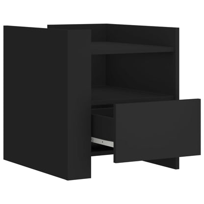 Bedside Cabinet Black 45x50x50 cm Engineered Wood