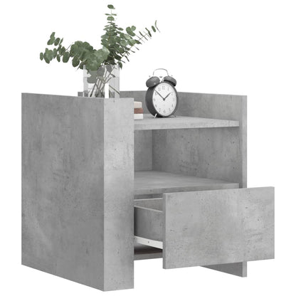 Bedside Cabinet Concrete Grey 45x50x50 cm Engineered Wood