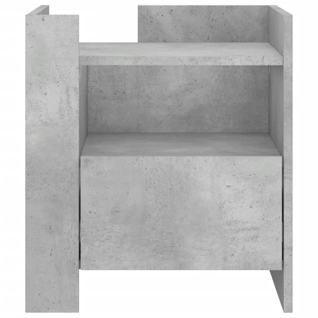 Bedside Cabinet Concrete Grey 45x50x50 cm Engineered Wood