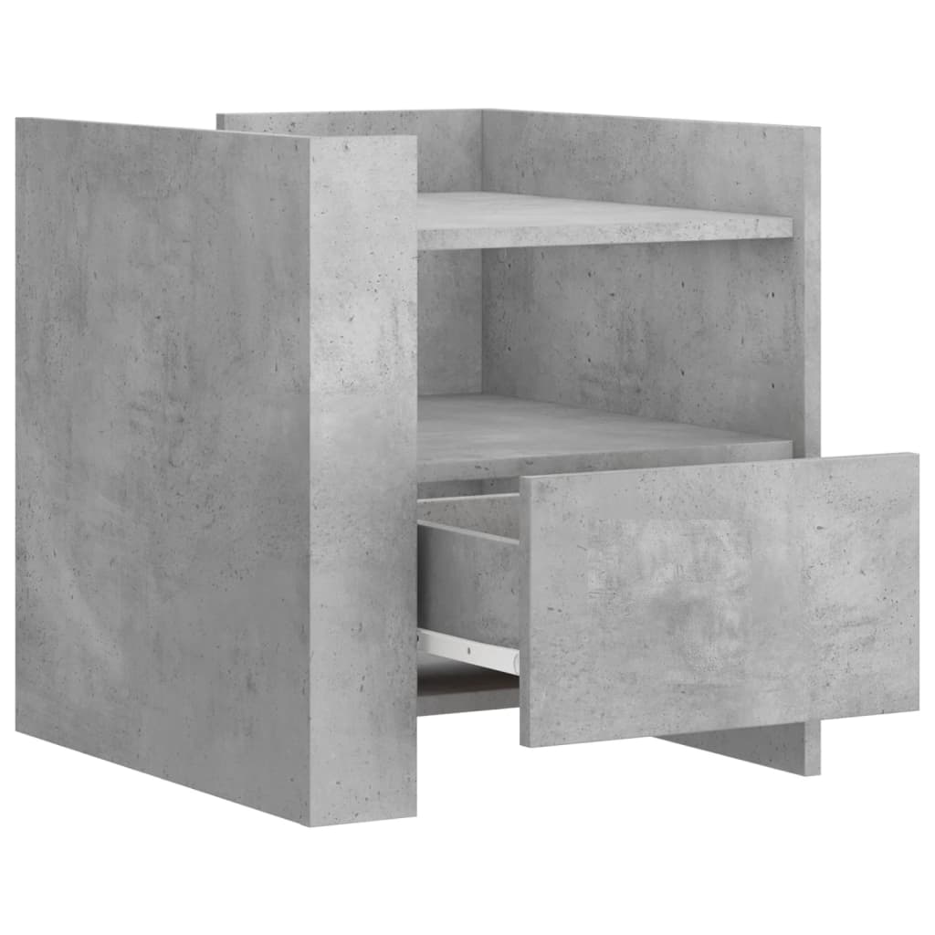 Bedside Cabinet Concrete Grey 45x50x50 cm Engineered Wood