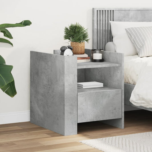 Bedside Cabinet Concrete Grey 45x50x50 cm Engineered Wood