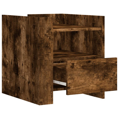 Bedside Cabinet Smoked Oak 45x50x50 cm Engineered Wood