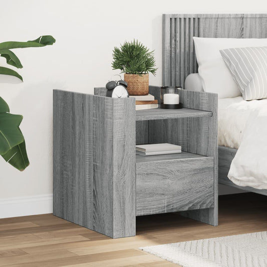 Bedside Cabinet Grey Sonoma 45x50x50 cm Engineered Wood