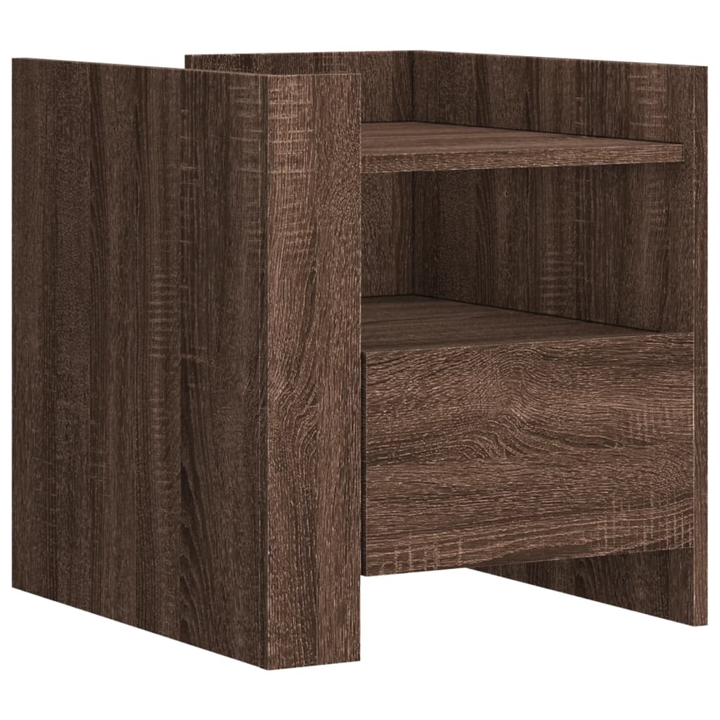 Bedside Cabinet Brown Oak 45x50x50 cm Engineered Wood