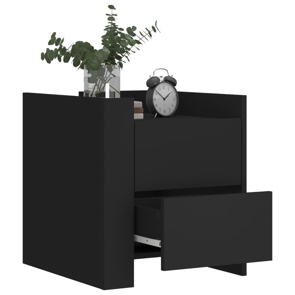 Bedside Cabinet Black 45x50x50 cm Engineered Wood