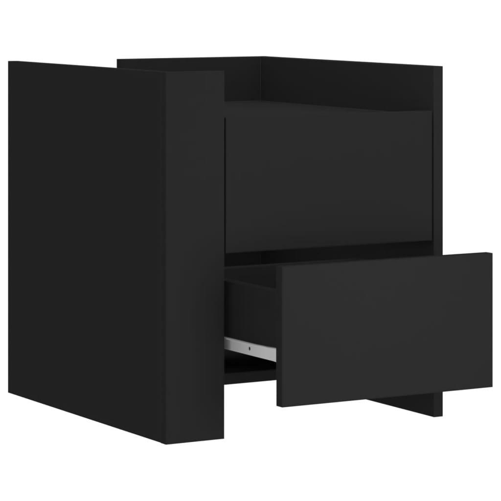 Bedside Cabinet Black 45x50x50 cm Engineered Wood