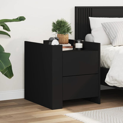 Bedside Cabinet Black 45x50x50 cm Engineered Wood