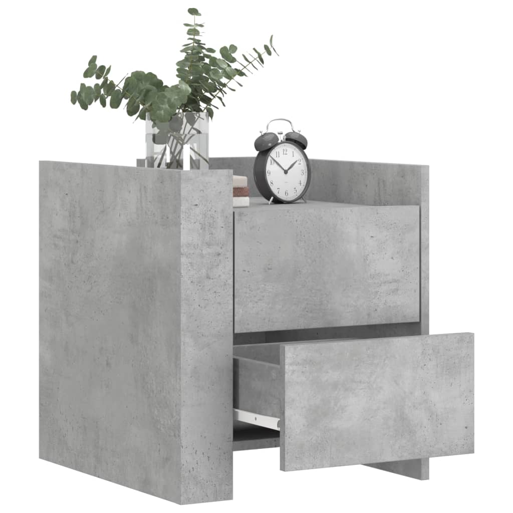 Bedside Cabinet Concrete Grey 45x50x50 cm Engineered Wood