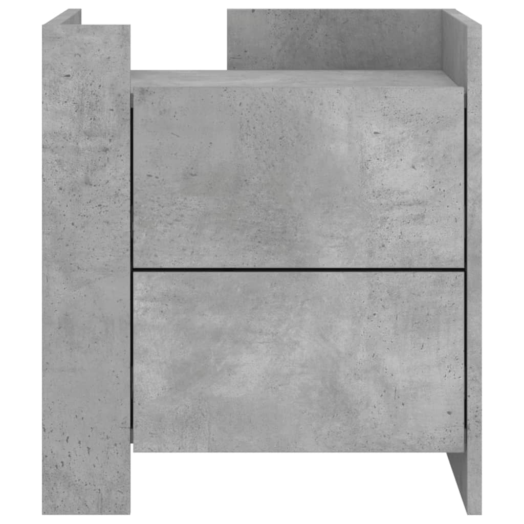 Bedside Cabinet Concrete Grey 45x50x50 cm Engineered Wood