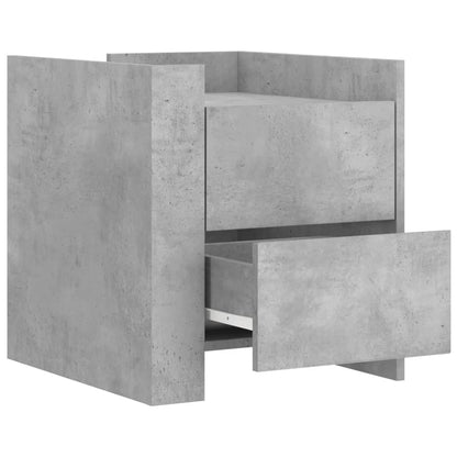 Bedside Cabinet Concrete Grey 45x50x50 cm Engineered Wood