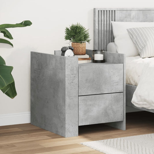 Bedside Cabinet Concrete Grey 45x50x50 cm Engineered Wood