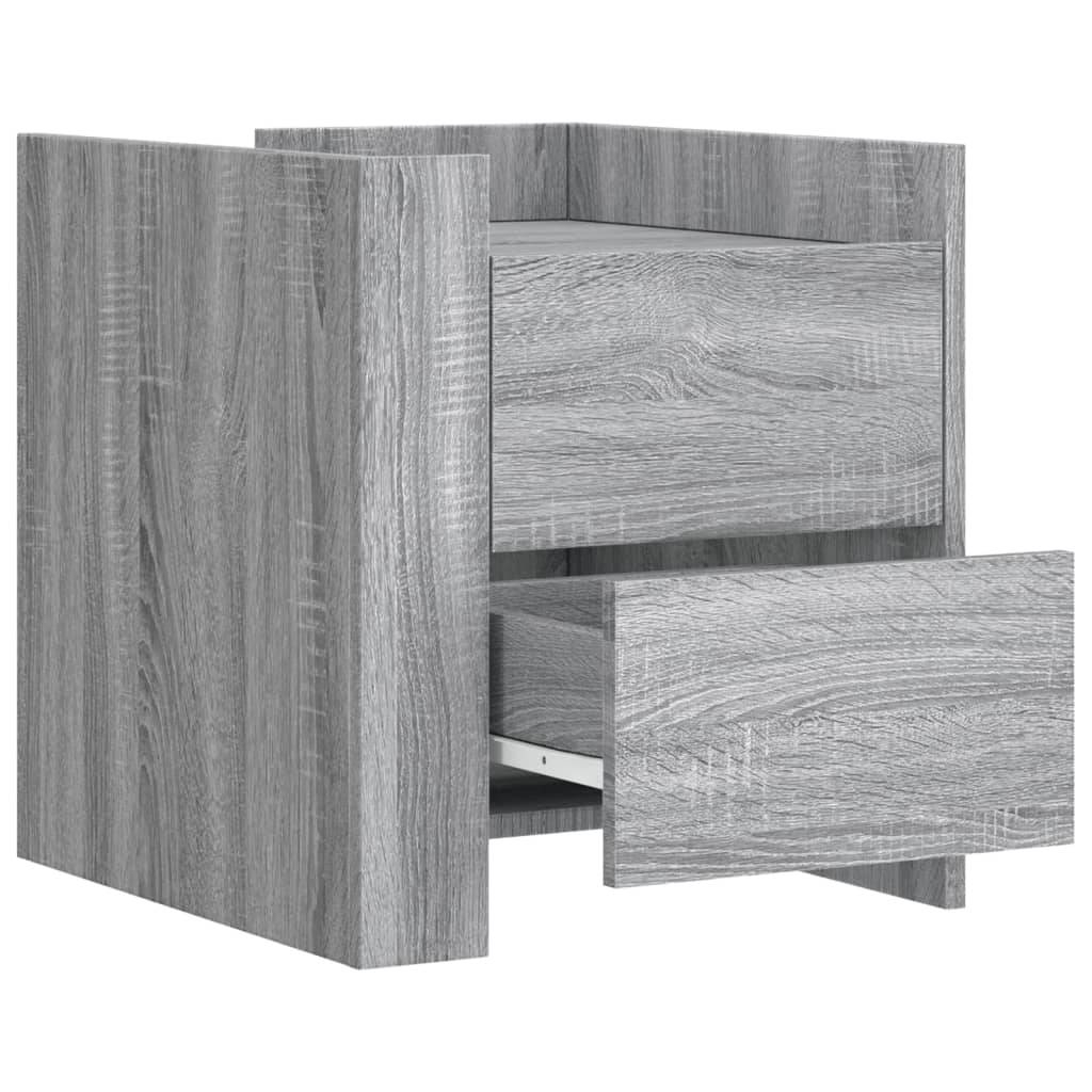 Bedside Cabinet Grey Sonoma 45x50x50 cm Engineered Wood