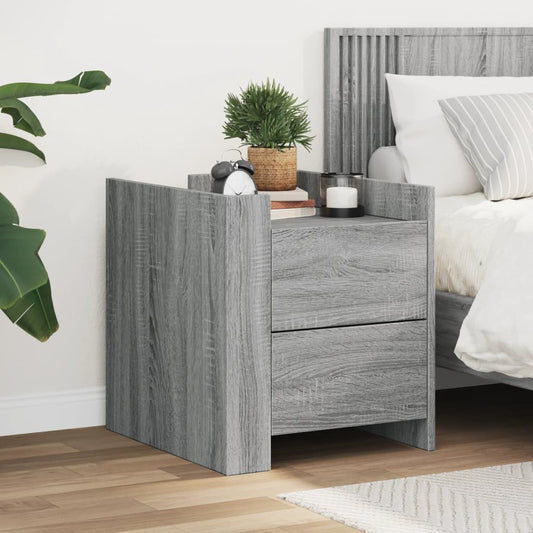 Bedside Cabinet Grey Sonoma 45x50x50 cm Engineered Wood