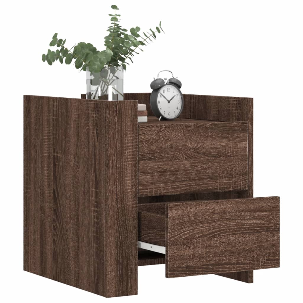 Bedside Cabinet Brown Oak 45x50x50 cm Engineered Wood