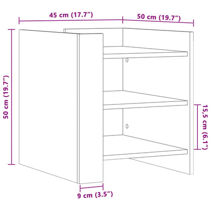 Bedside Cabinet Black 45x50x50 cm Engineered Wood