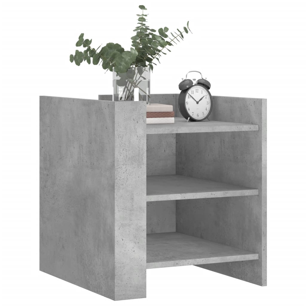 Bedside Cabinet Concrete Grey 45x50x50 cm Engineered Wood