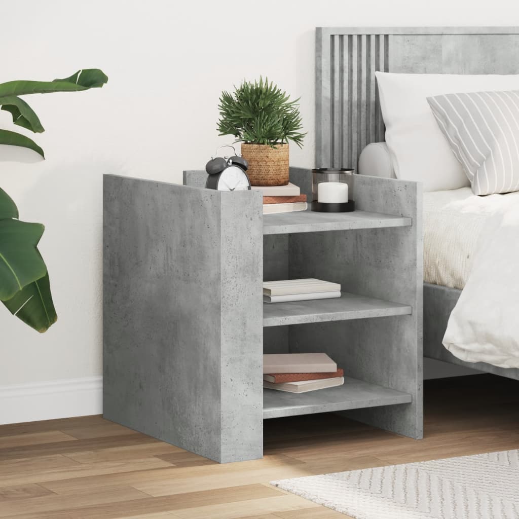 Bedside Cabinet Concrete Grey 45x50x50 cm Engineered Wood