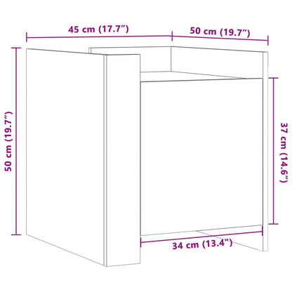 Bedside Cabinet Black 45x50x50 cm Engineered Wood