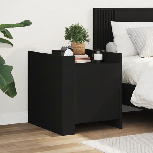 Bedside Cabinet Black 45x50x50 cm Engineered Wood