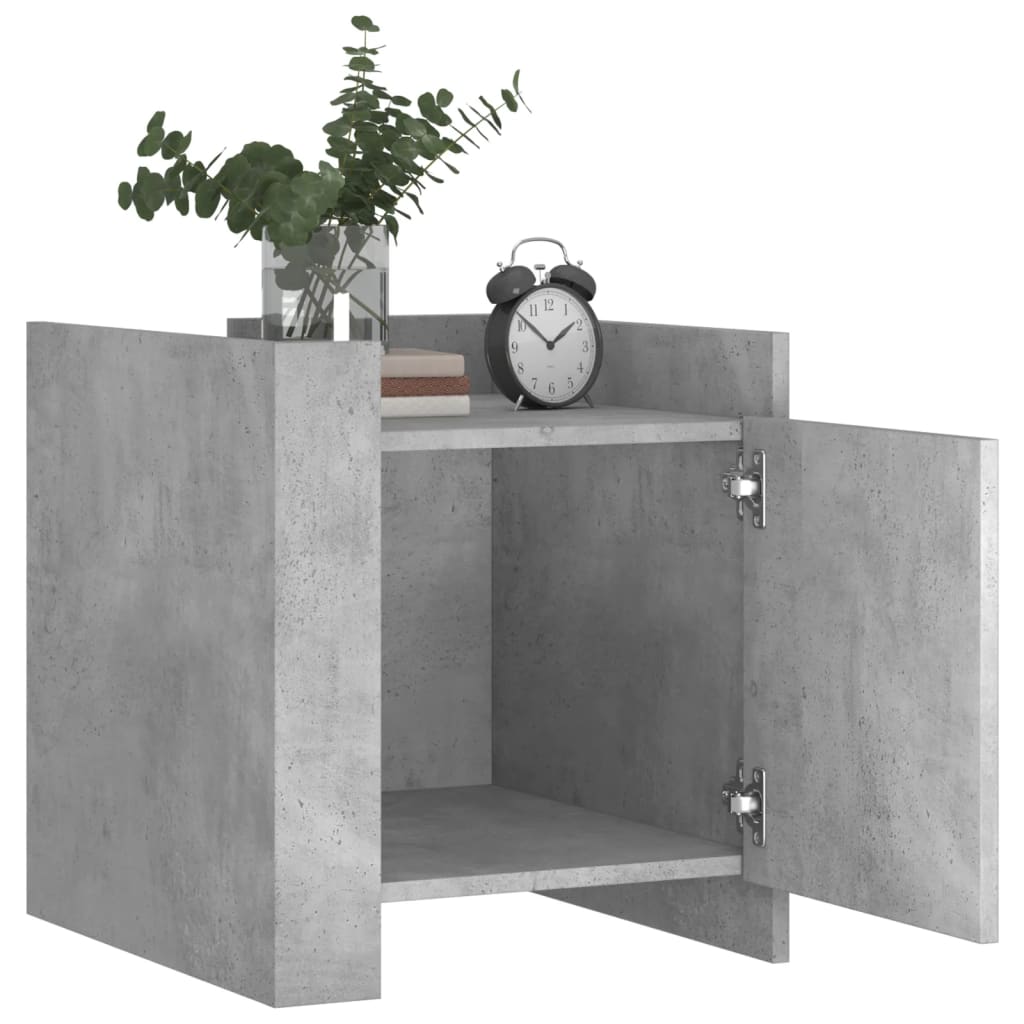 Bedside Cabinet Concrete Grey 45x50x50 cm Engineered Wood