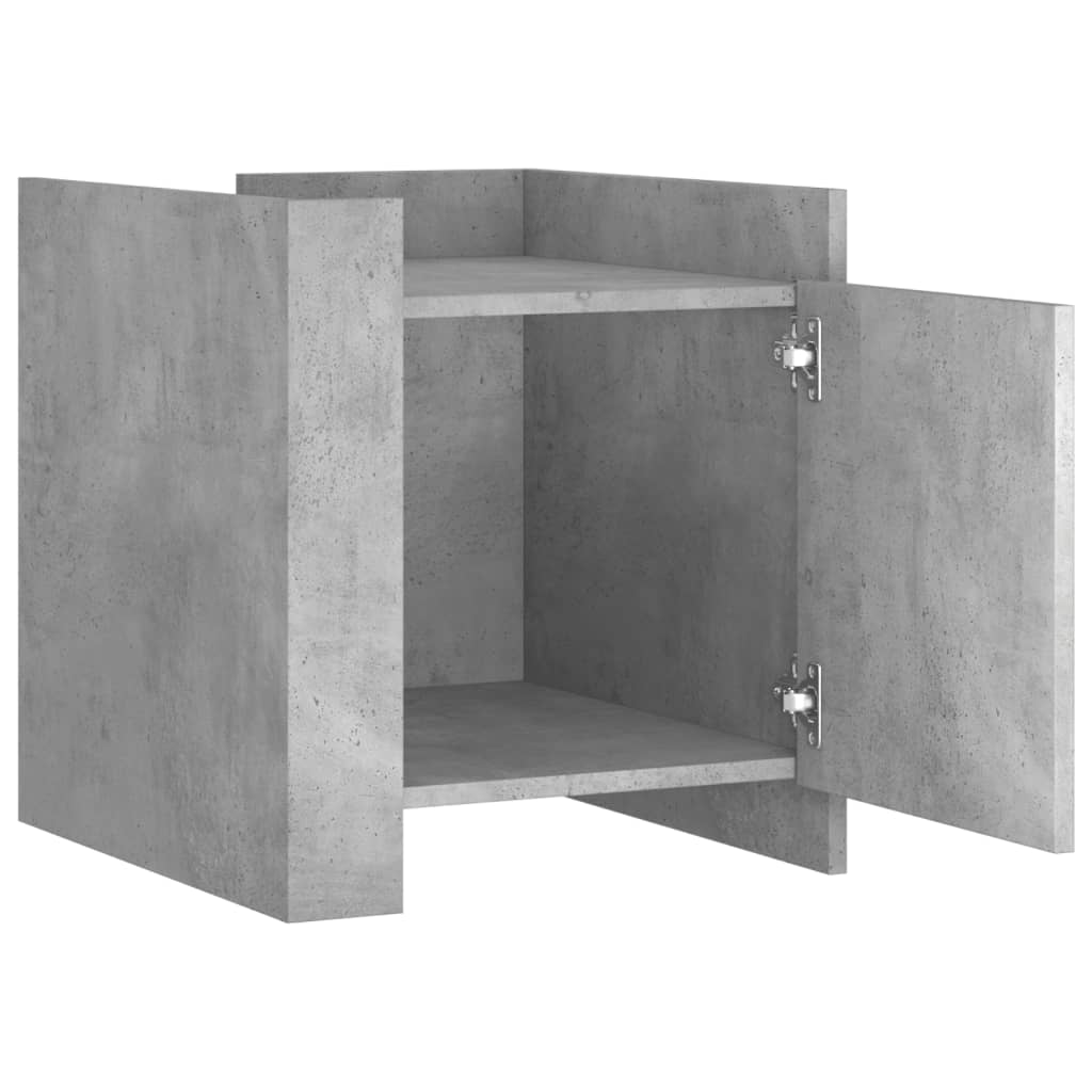 Bedside Cabinet Concrete Grey 45x50x50 cm Engineered Wood