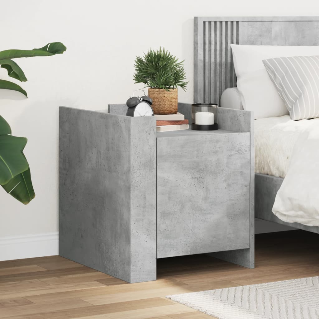 Bedside Cabinet Concrete Grey 45x50x50 cm Engineered Wood