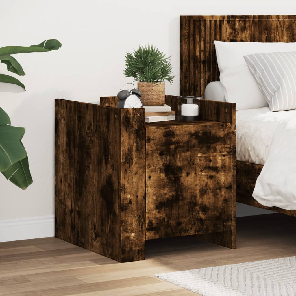 Bedside Cabinet Smoked Oak 45x50x50 cm Engineered Wood