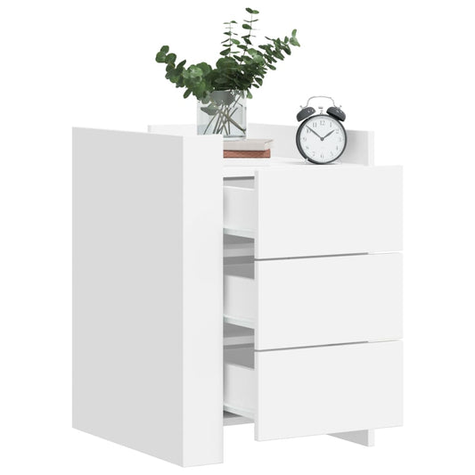 Bedside Cabinet White 45x50x65 cm Engineered Wood