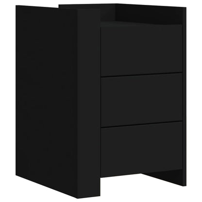 Bedside Cabinet Black 45x50x65 cm Engineered Wood