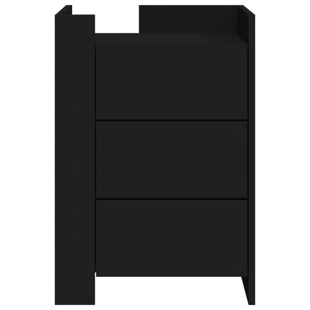 Bedside Cabinet Black 45x50x65 cm Engineered Wood