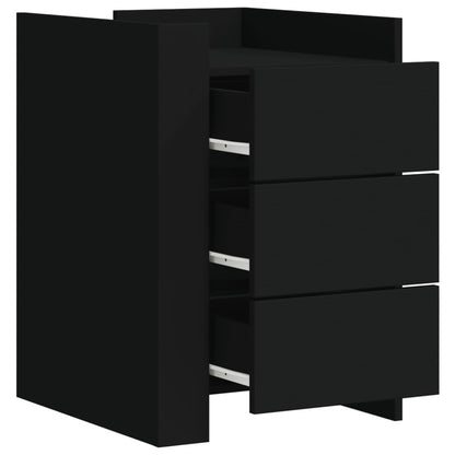 Bedside Cabinet Black 45x50x65 cm Engineered Wood