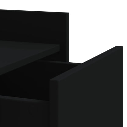 Bedside Cabinet Black 45x50x65 cm Engineered Wood