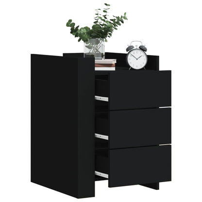 Bedside Cabinet Black 45x50x65 cm Engineered Wood