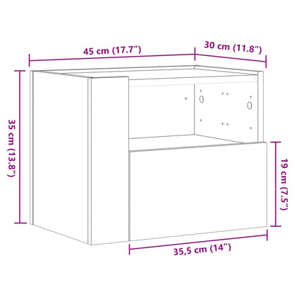 Wall-mounted Bedside Cabinet Sonoma Oak 45x30x35 cm