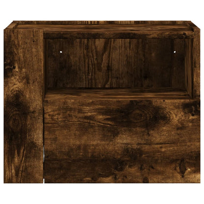 Wall-mounted Bedside Cabinet Smoked Oak 45x30x35 cm