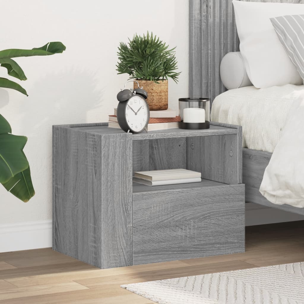 Wall-mounted Bedside Cabinet Grey Sonoma 45x30x35 cm