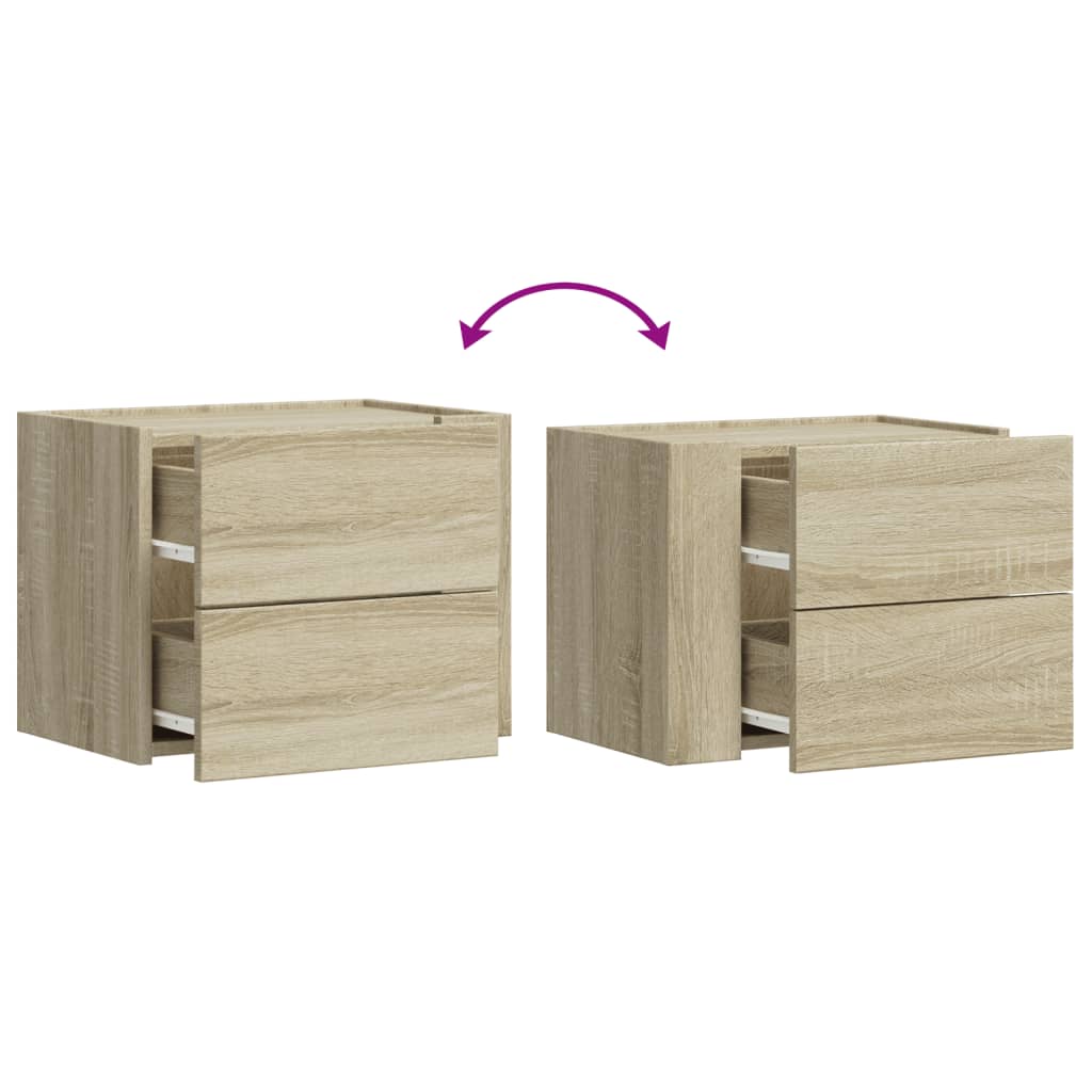 Wall-mounted Bedside Cabinets 2 pcs Sonoma Oak 45x30x35 cm