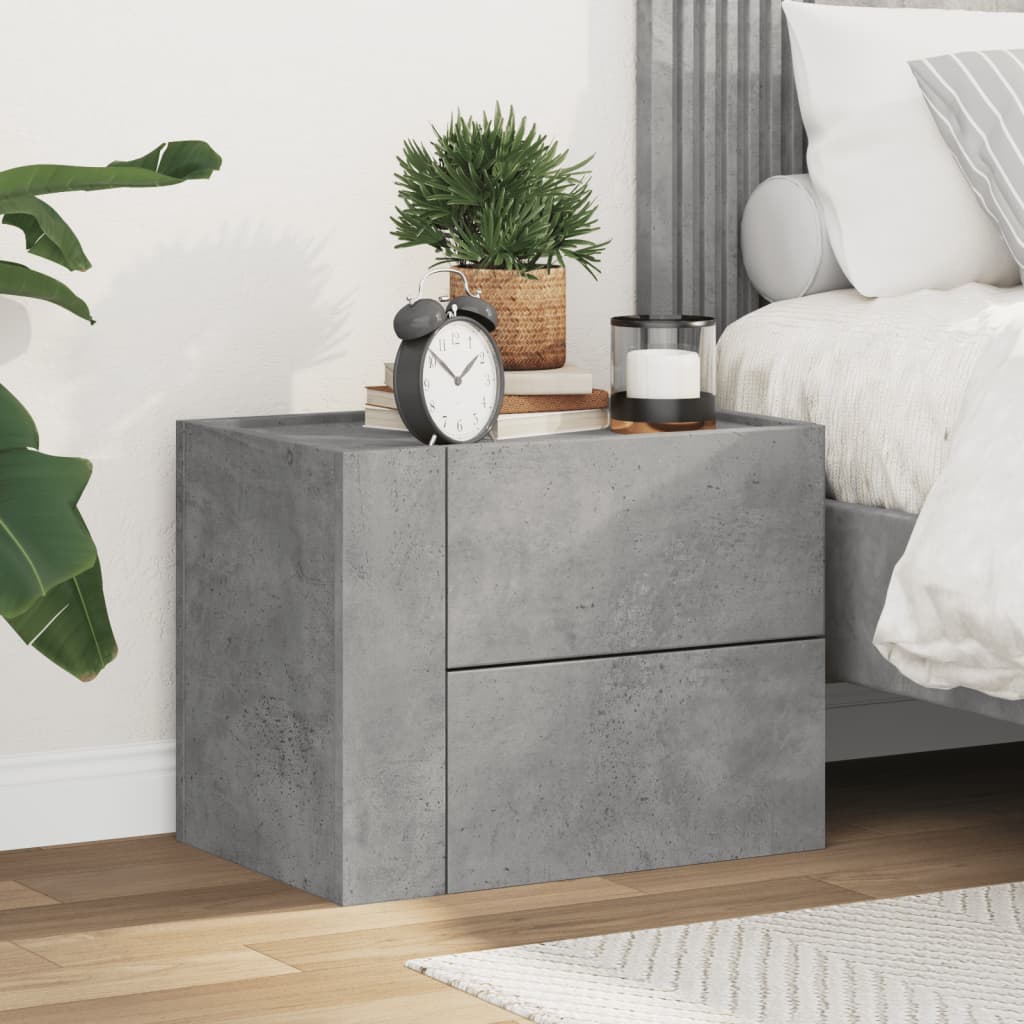 Wall-mounted Bedside Cabinet Concrete Grey 45x30x35 cm