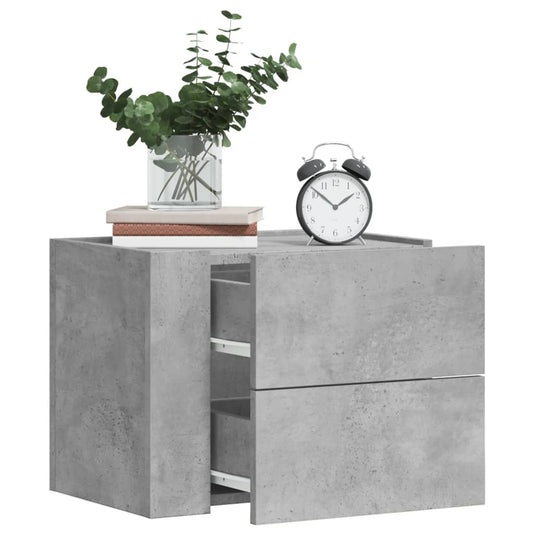 Wall-mounted Bedside Cabinets 2 pcs Concrete Grey 45x30x35 cm