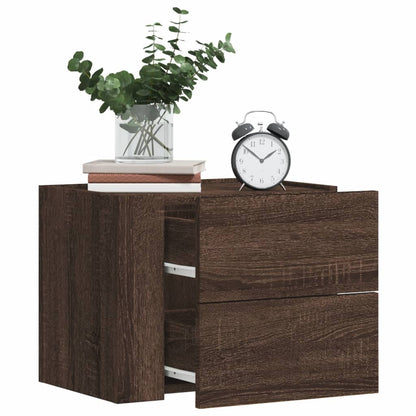 Wall-mounted Bedside Cabinet Brown Oak 45x30x35 cm