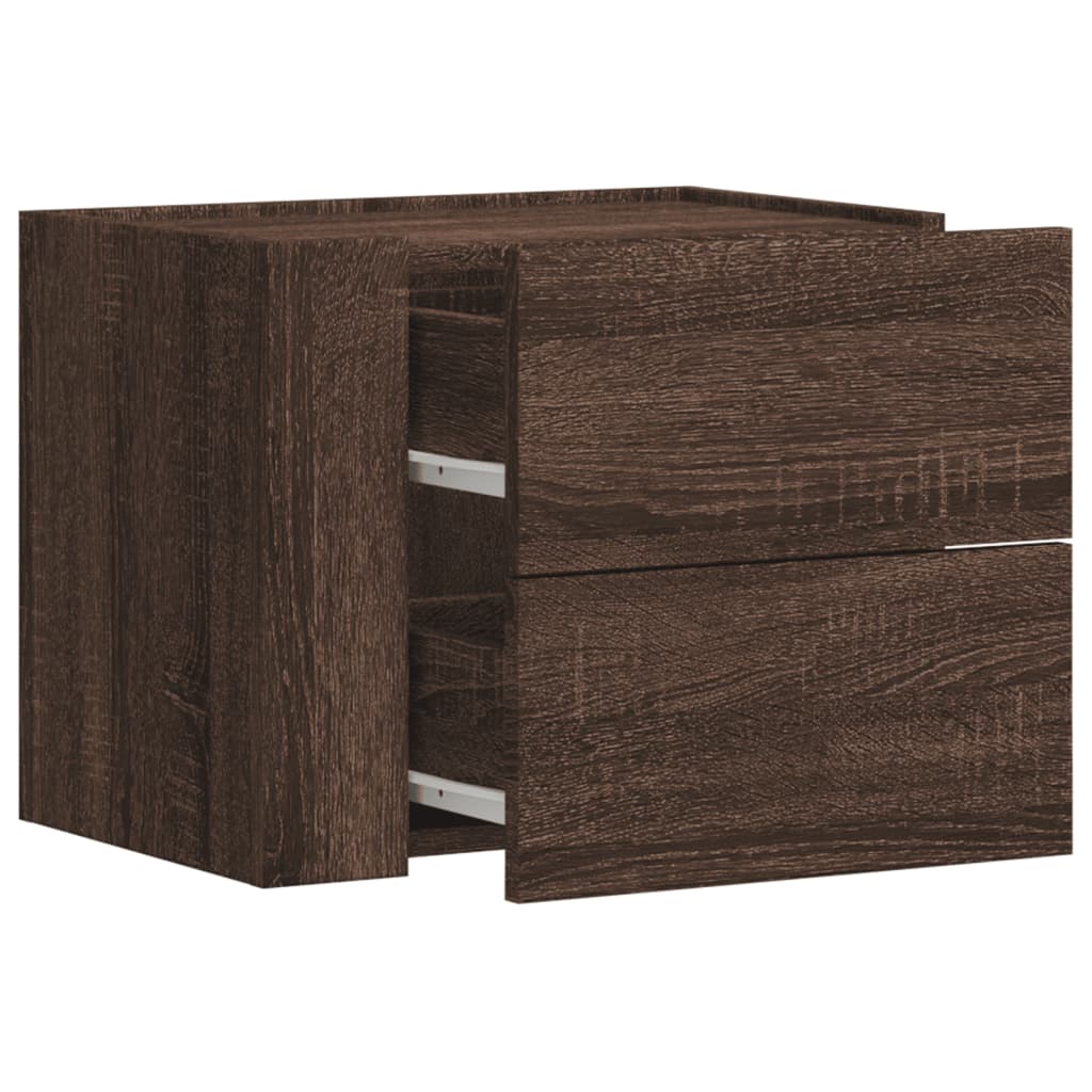 Wall-mounted Bedside Cabinet Brown Oak 45x30x35 cm