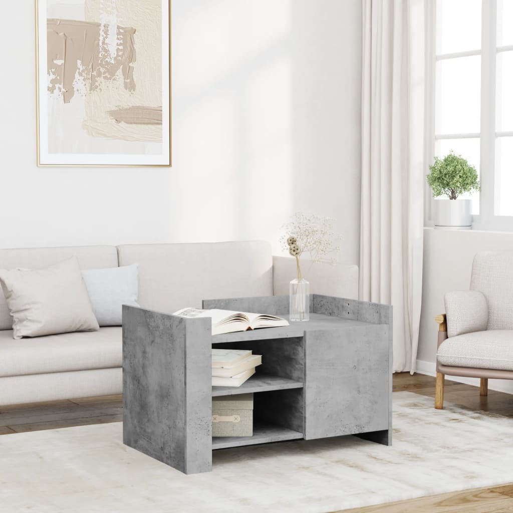 Coffee Table Concrete Grey 80x50x50 cm Engineered Wood