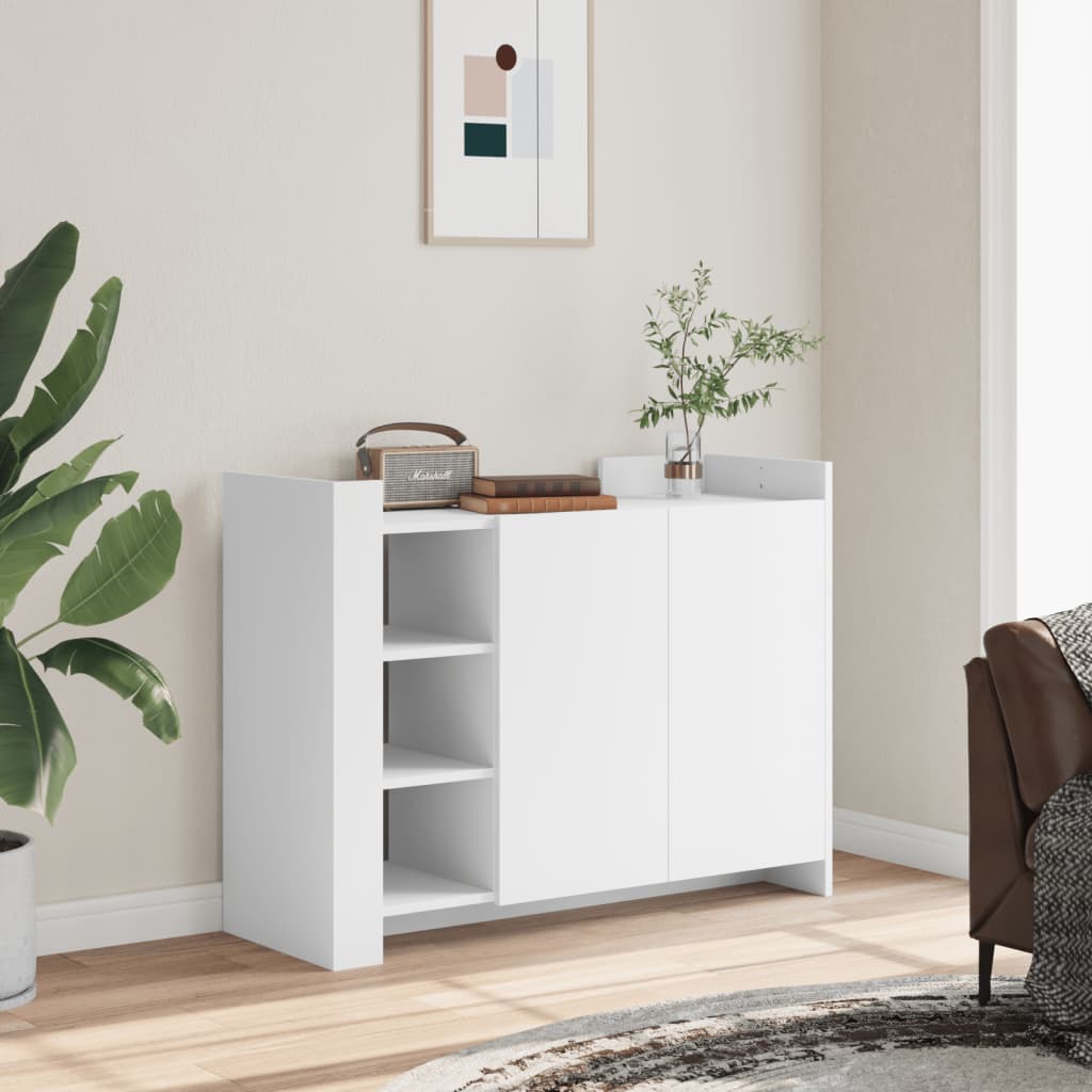 Sideboard White 100x35x75 cm Engineered Wood